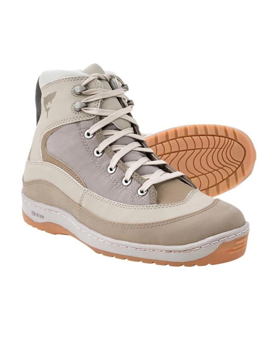 Simms Men’s Wading Beige High-Top Fishing & Outdoor Boots 10